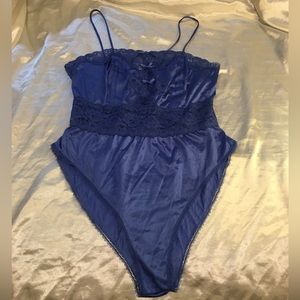 Vintage Sears nylon teddy/romper navy blue
